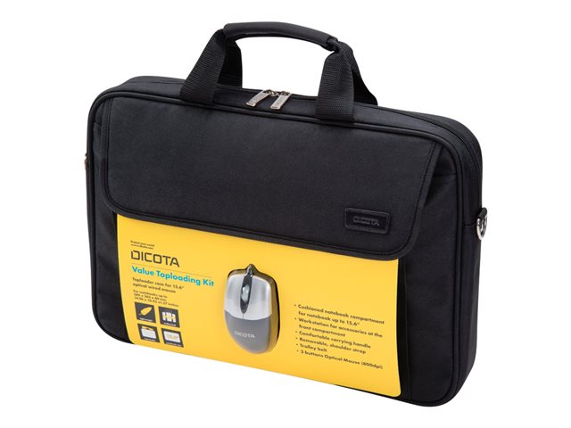 Dicota Toploader Laptop Bag 15.6 & Mouse Bundle