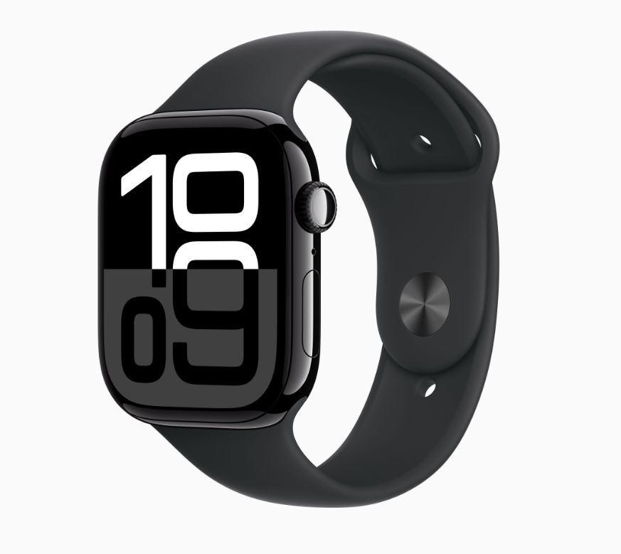 Apple Watch Series 10 GPS 46mm Jet Black with Black Sport Band