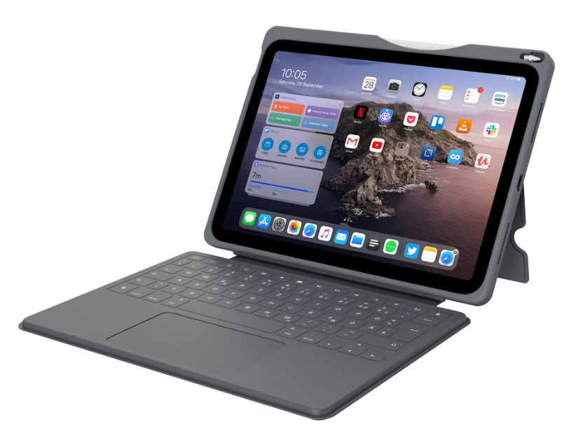 DEQSTER | Smart Connector Keyboard Case w/Trackpad for iPad | 11″ | 10th Gen | Grey
