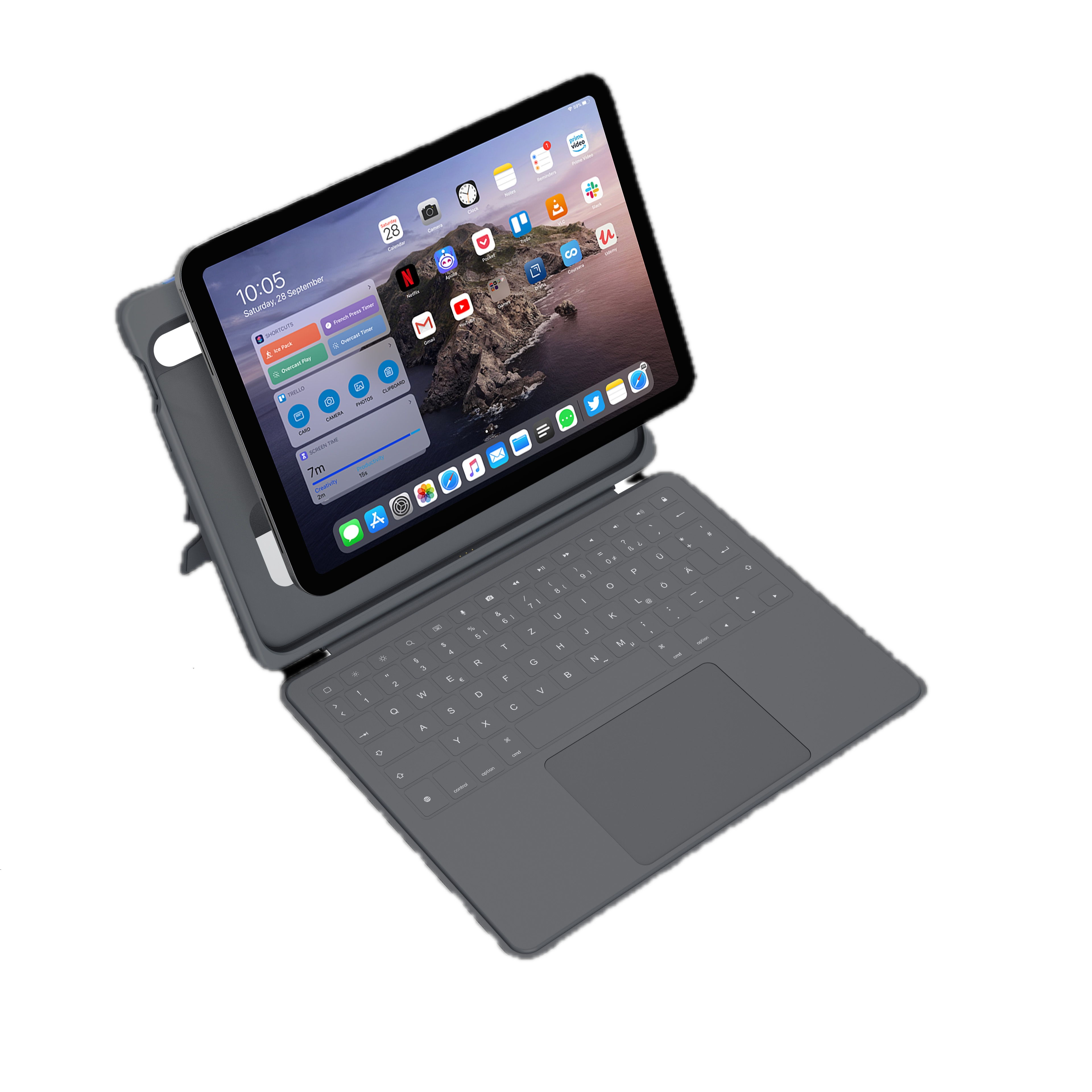 DEQSTER Smart Connector Keyboard Case w/Trackpad for iPad 11″