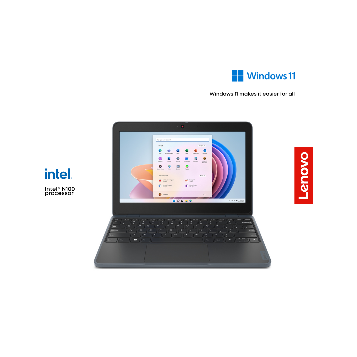 Lenovo 100w Gen 4 Intel N100 4GB/128GB 11.6″ Windows 11 Pro