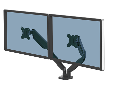 Fellowes | Platinum Series Dual Monitor Arm VESA Mount | Up to Two 40″ | Black